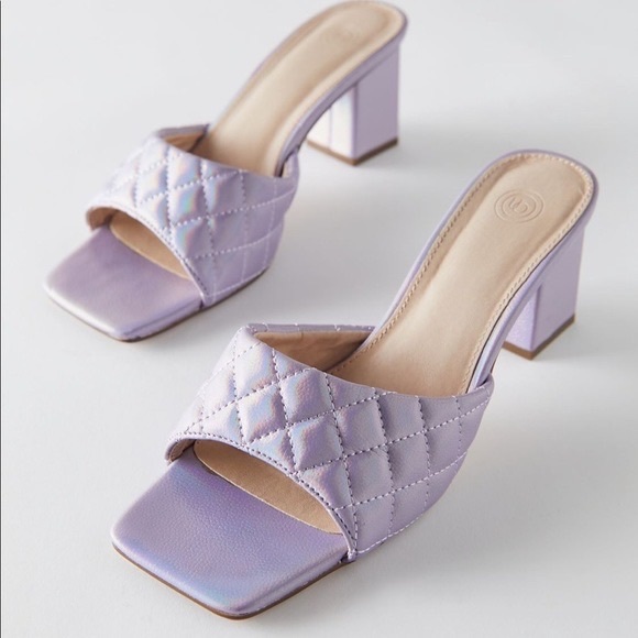 NWT UO Callie Quilted Heeled Mule Sandal - Picture 1 of 7